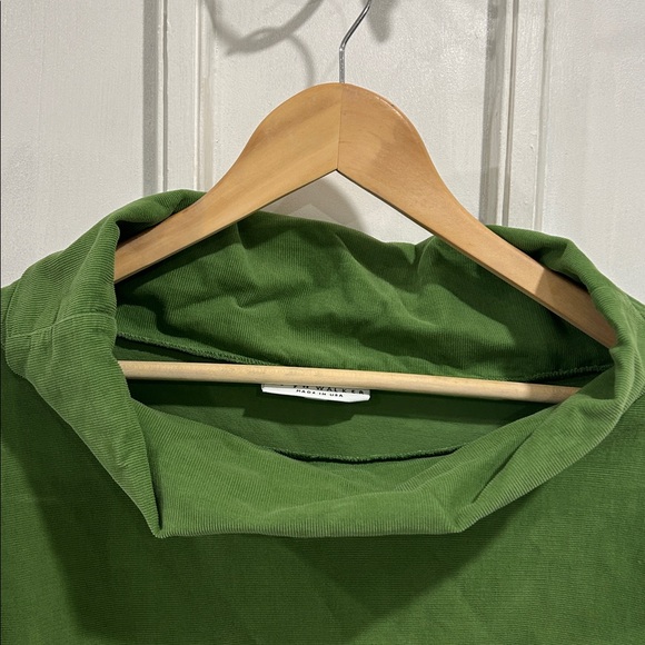 Bryn Walker Giovanna Cowl Neck Fine Wale Green Corduroy Popover Cotton Top - S - Picture 3 of 9